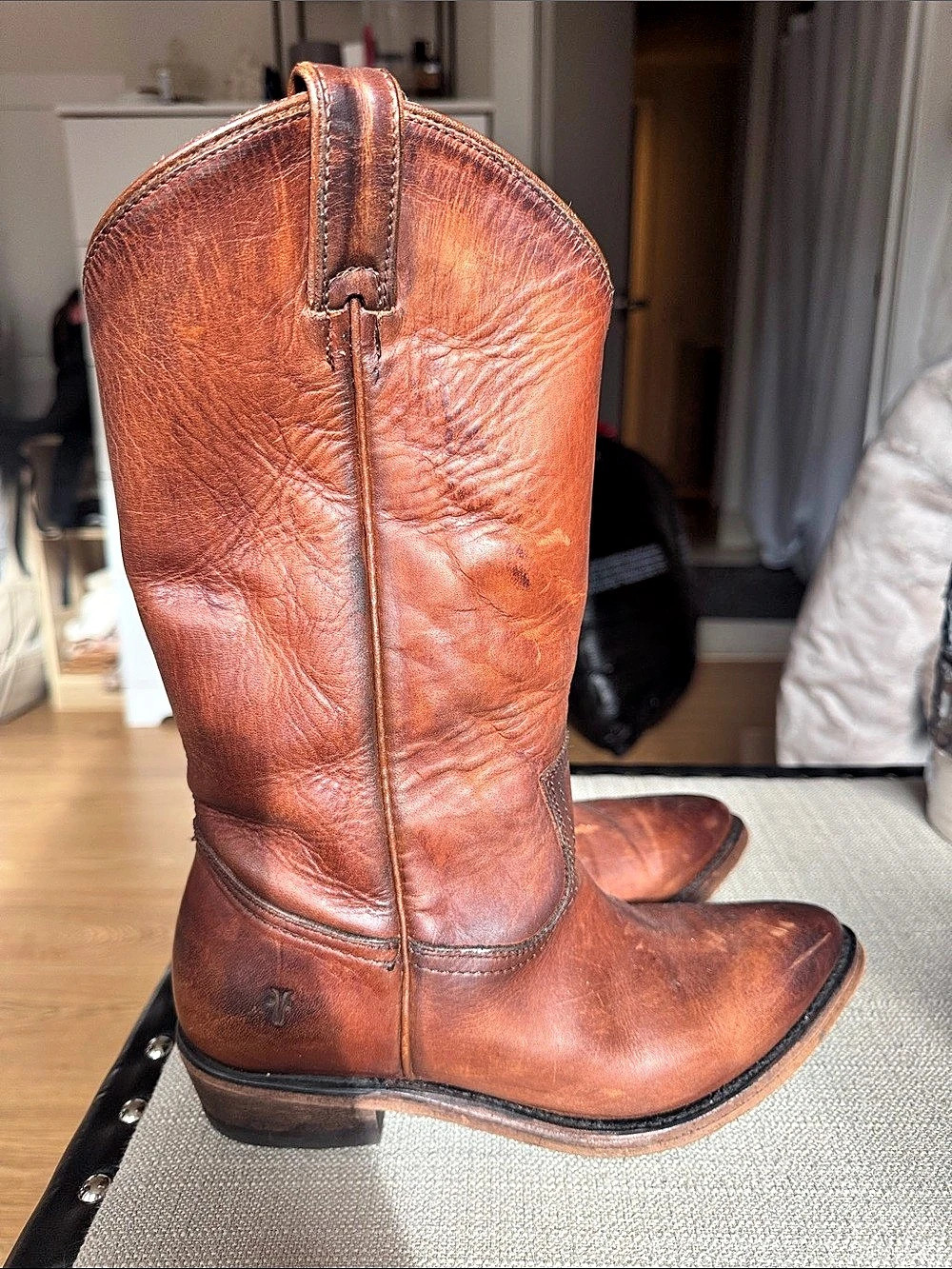 Frye Leather Heeled Boots in Brown